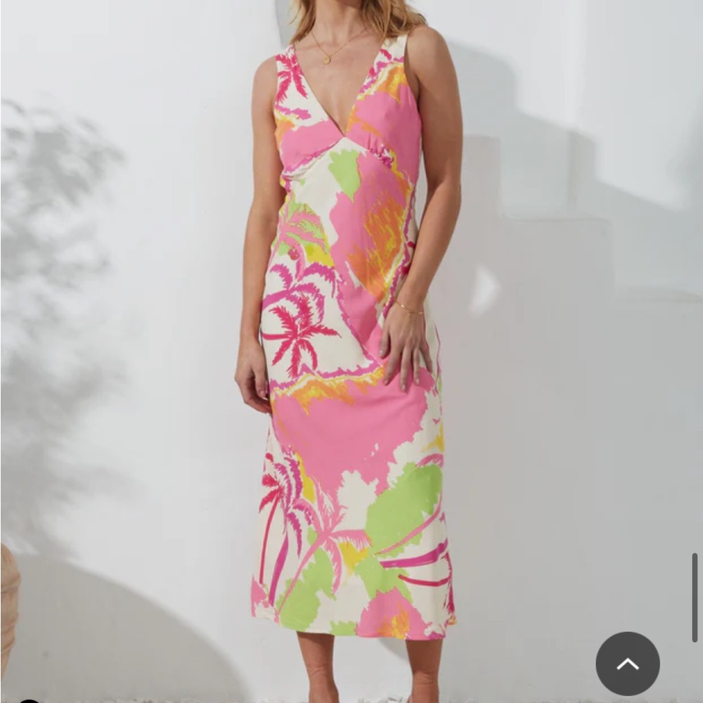 Heychic pink floral maxi dress